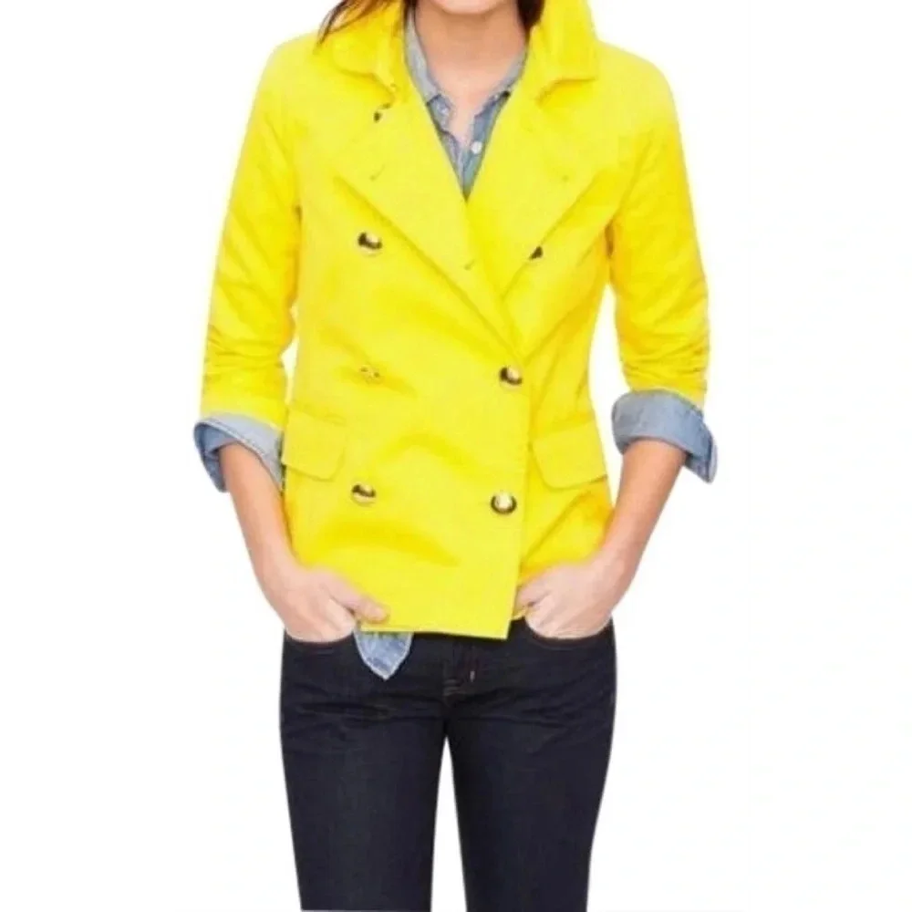 J. Crew Yellow Lemon Trudy Cotton Jacket 00 NWT